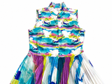 Sara Roka Womens Printed Pleated Dress size I 44 UK 12 US 8 ladies