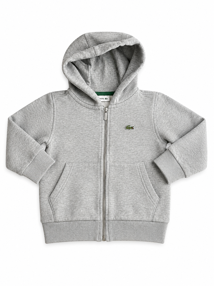 Lacoste Kids Grey Zip-Up Hoodie Size 2 (92cm / 36”)children