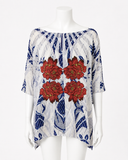 Athena Procopiou oversized flower silk blouse top Size small / medium ladies