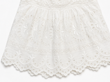 LoveShackFancy Luanne Crochet-Trimmed Embroidered Cotton Voile Top size M medium ladies