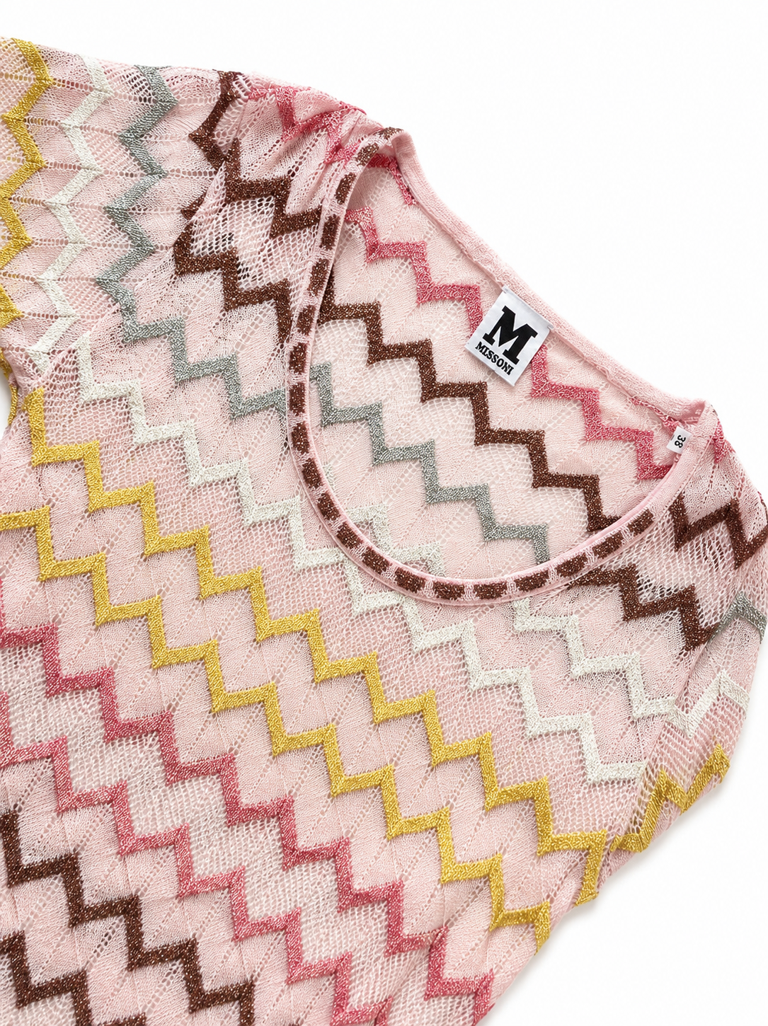 M Missoni Zig Zag Metallic Mini Dress size I 38 XS ladies