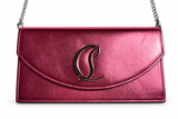 Christian Louboutin Loubi54 Metallic Pink Patent Leather Crossbody Clutch Bag ladies