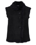 Joseph Lucy Toscana Black Shearling Gilet Vest – Size 38 ladies