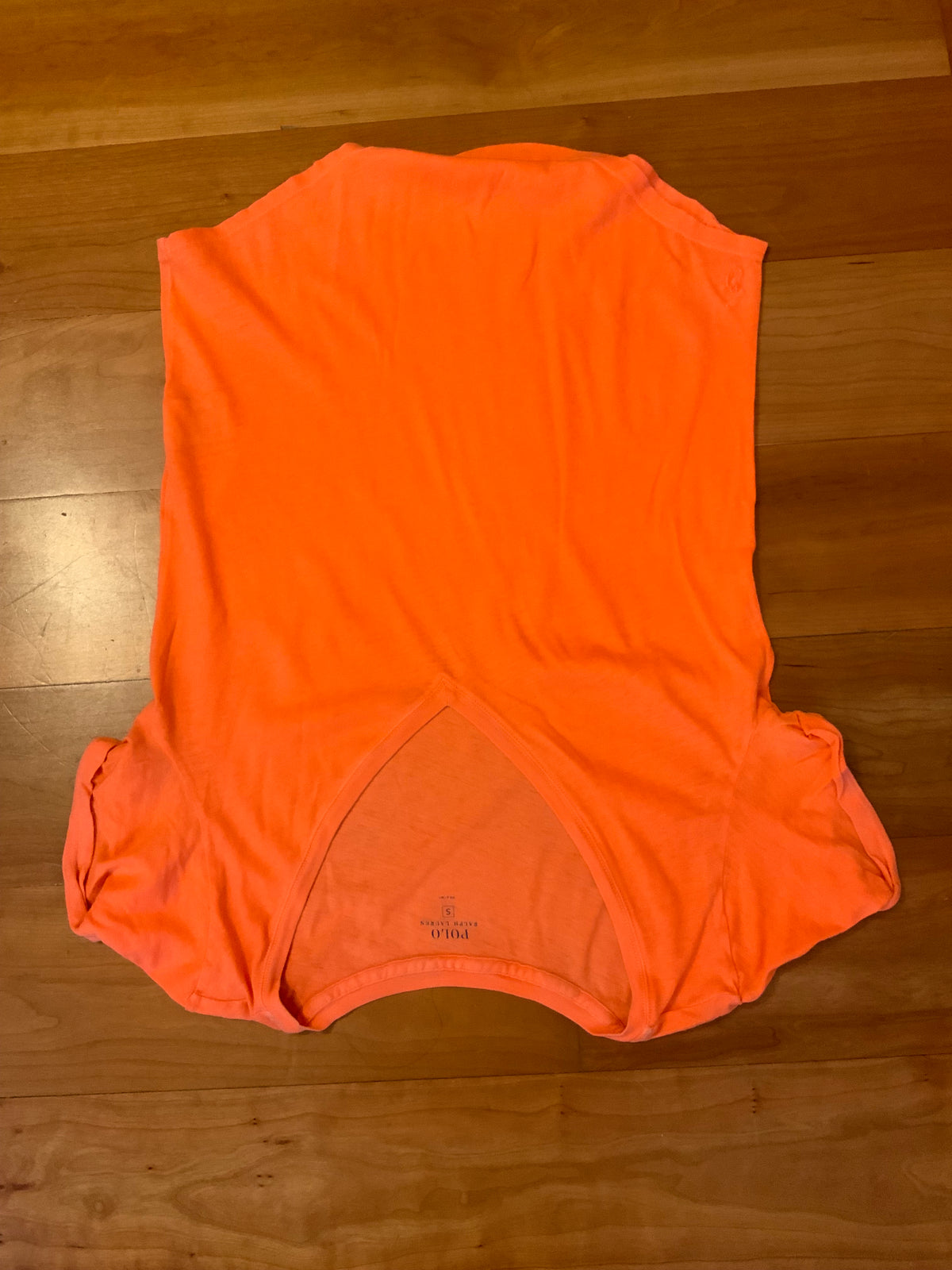 Polo Ralph Lauren V neck Bright Orange T-Shirt SIZE S small ladies