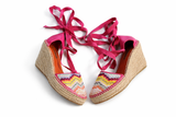 Missoni Zig Zag Leather Striped T-Strap Wedges Sandals Size 39 ladies