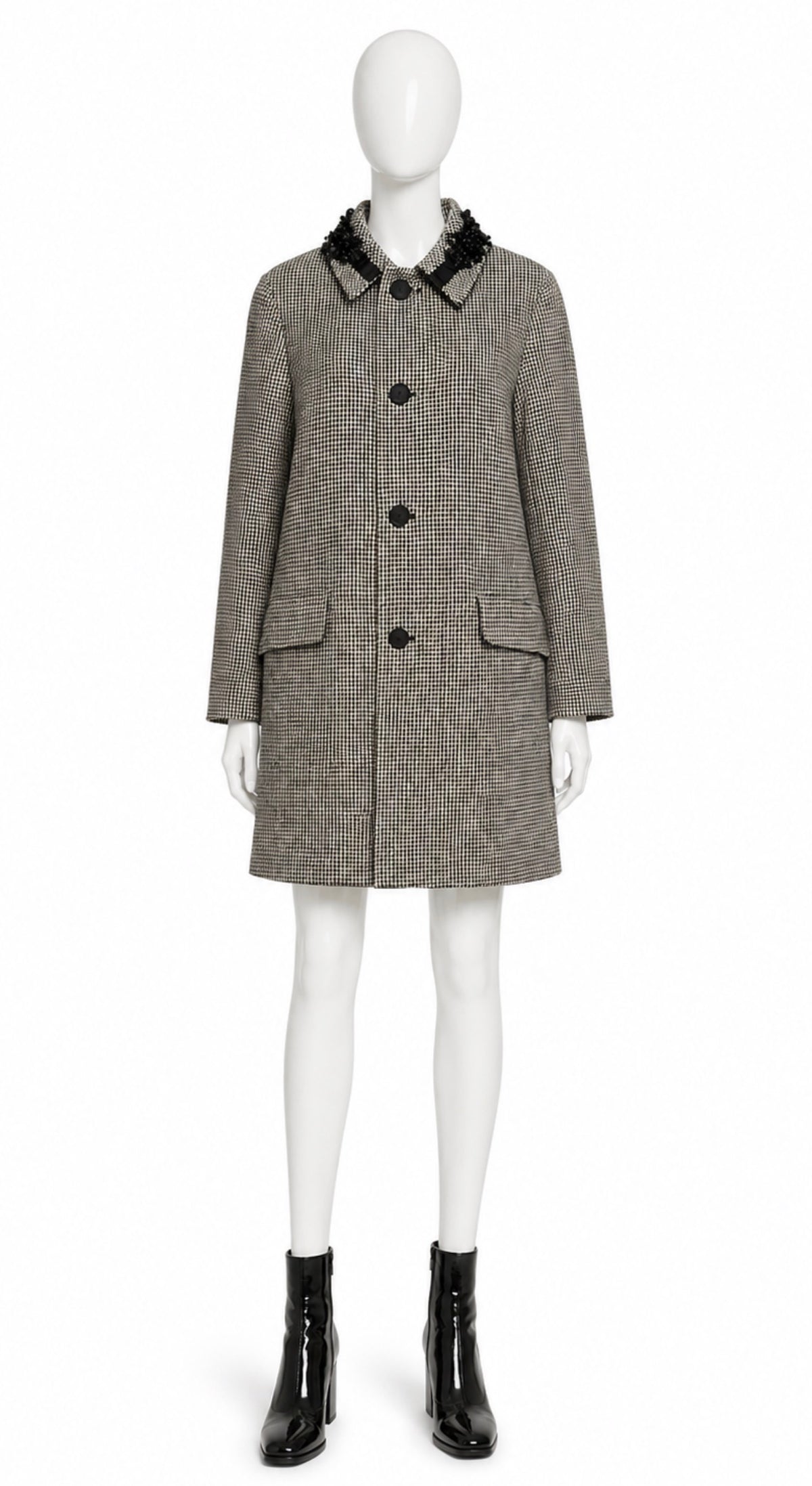 Marni Winter Edition 2012 Houndstooth Embellished Coat – Size 38 ladies