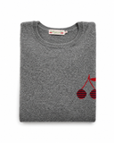 Bonpoint Girls Grey Cashmere Cherry Pullover – Age 14 years children