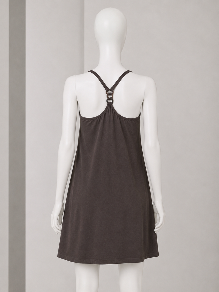 ERES Taupe Grey Cotton Tank Dress ladies