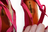 Missoni Zig Zag Leather Striped T-Strap Wedges Sandals Size 39 ladies