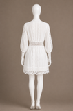 Zara WHITE SHORT RAMIE DRESS REF 2731/063 SIZE S small ladies