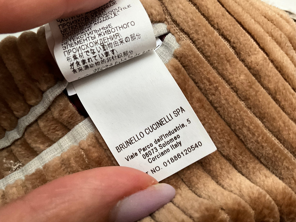 Brunello Cucinelli Beige Brown Corduroy Blazer Jacket size 48 men