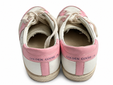Golden Goose May Kids Pink & White Leather Distressed Trainers – Size 36 children