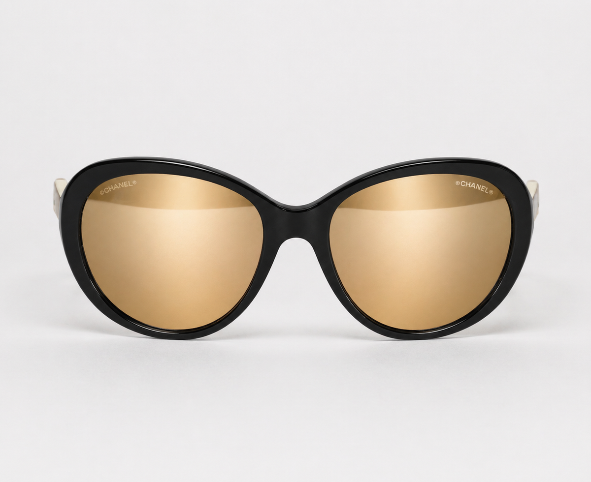 CHANEL Black Gold Acetate Frame Polarized Sunglasses - 5269 ladies
