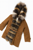 ERMANNO SCERVINO Brown Fur Parka Down Feathers Jacket Size 38 XS ladies