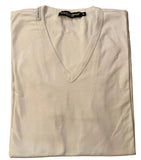 Dolce & Gabbana V-Neck T-Shirt in white size 50 men