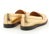 Valentino Metallic Gold Leather VLogo Chain Loafers – Size EU 36½ ladies