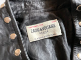 Zadig & Voltaire Défilé Verys Cuir Studs Black Leather Jacket – Size 40 ladies