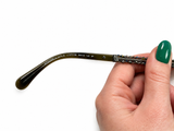 CHANEL Green Plastic Faceted Frame Crystal Arms Sunglasses - 5375 ladies