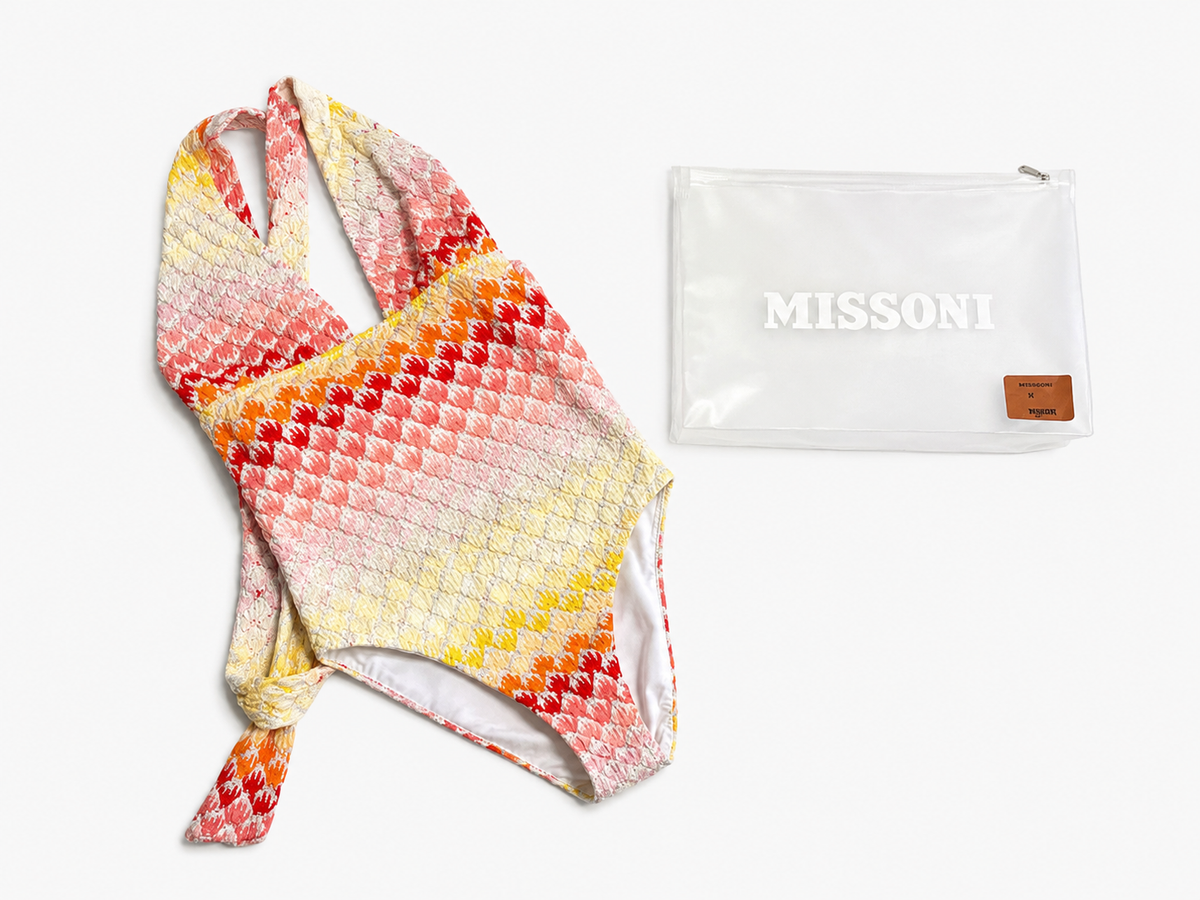 Missoni Mare Metallic Crochet-Knit Swimsuit & Mini Dress Set – Size IT 44 ladies