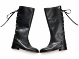 RED Valentino Knee Length Black Leather Boots size 38 ladies
