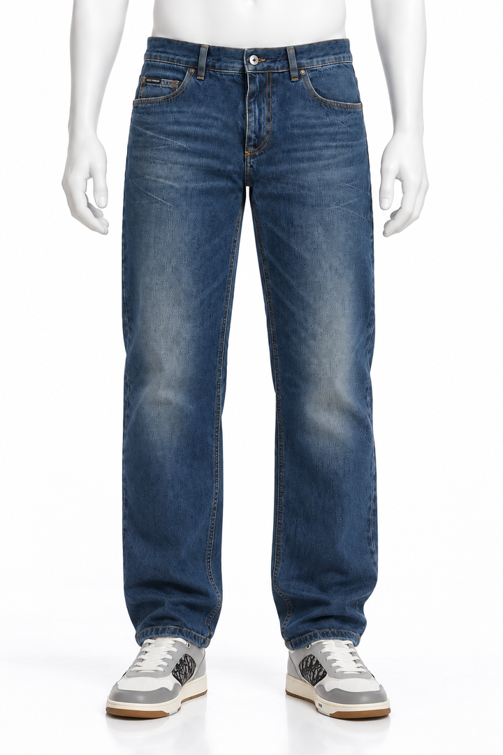 Dolce & Gabbana Men’s Blue Washed Regular Fit Jeans – Size IT 50 men