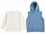 Zara Kids 2-Piece Set – Long-Sleeve Top & Sleeveless Hoodie – 7–8 Years / 128 cm children