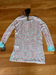 Missoni Mare Pink Turquoise Zig Zag crochet knit tunic Size I 40 UK 8 US 4 ladies