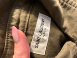 Saint Laurent Distressed Classic Stonewashed Denim Western Shirt – Khaki – Medium men
