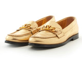 Valentino Metallic Gold Leather VLogo Chain Loafers – Size EU 36½ ladies