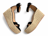 GIANVITO ROSSI 45 suede espadrille wedge sandals size 38 ladies
