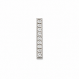 14K 14ct 585 White Gold Diamond Bar Stud Earrings LADIES