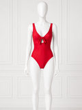 Pour Moi Underwired Bow Front Tummy Control Swimsuit – Red ladies