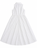 Iceberg White Broderie Anglaise Sleeveless Midi Dress – Size 40 ladies