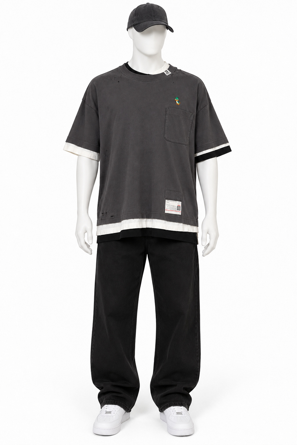 Maison Mihara Yasuhiro Men’s Distressed Layered Pocket T-Shirt – Size 44 men