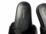 Dolce & Gabbana Black Mink Fur Tuff Pool Slides – Size 36 ladies
