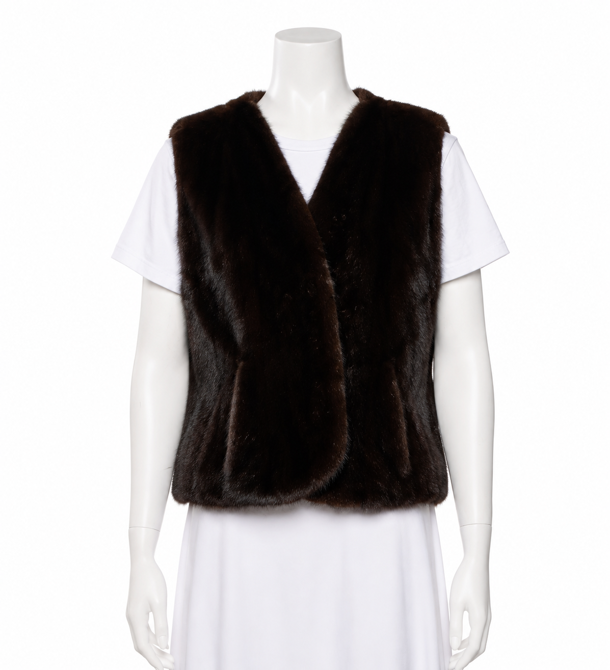 Custom-Made Brown Mink Fur Vest ladies