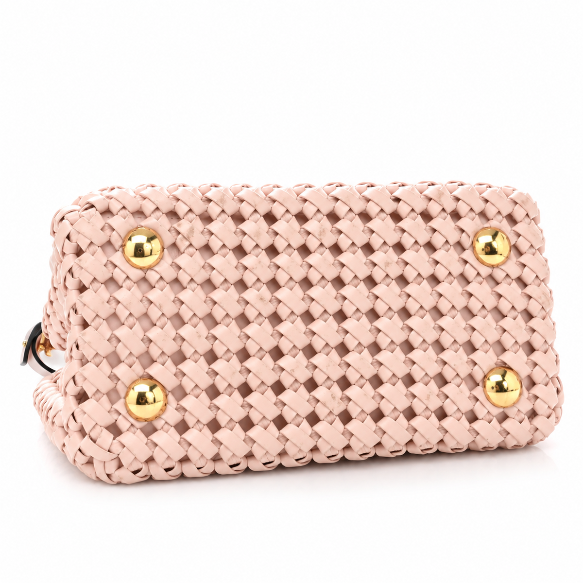 Fendi Nappa Woven Mini Peekaboo Iconic Satchel – Rosa Confetto Bag Handbag ladies