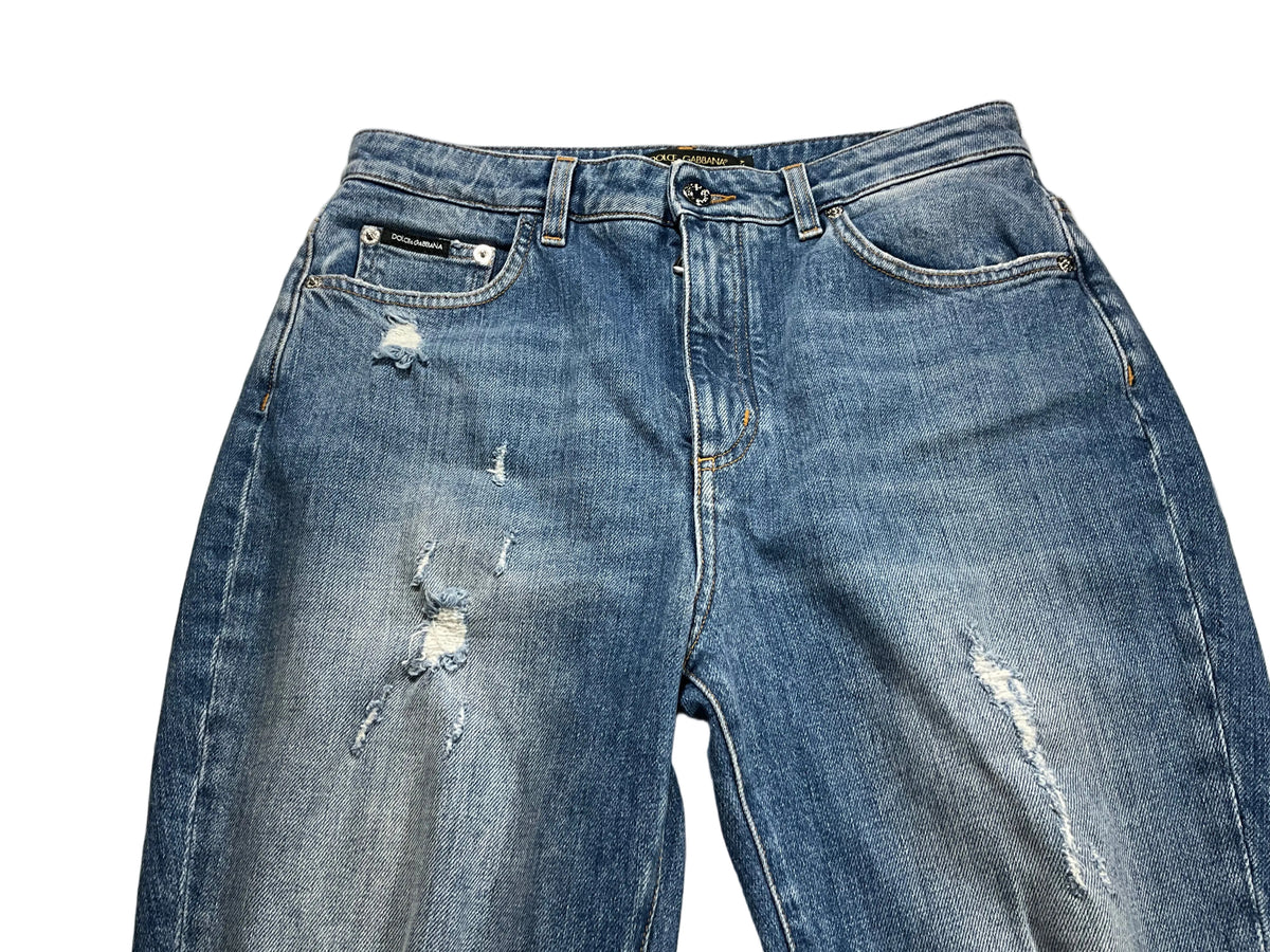 Dolce & Gabbana Audrey distressed blue jeans size I 44 US 8 UK 12 L large ladies
