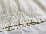 100% Capri White Linen Oversized Ruffle Top ladies