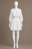 Zara WHITE SHORT RAMIE DRESS REF 2731/063 SIZE S small ladies