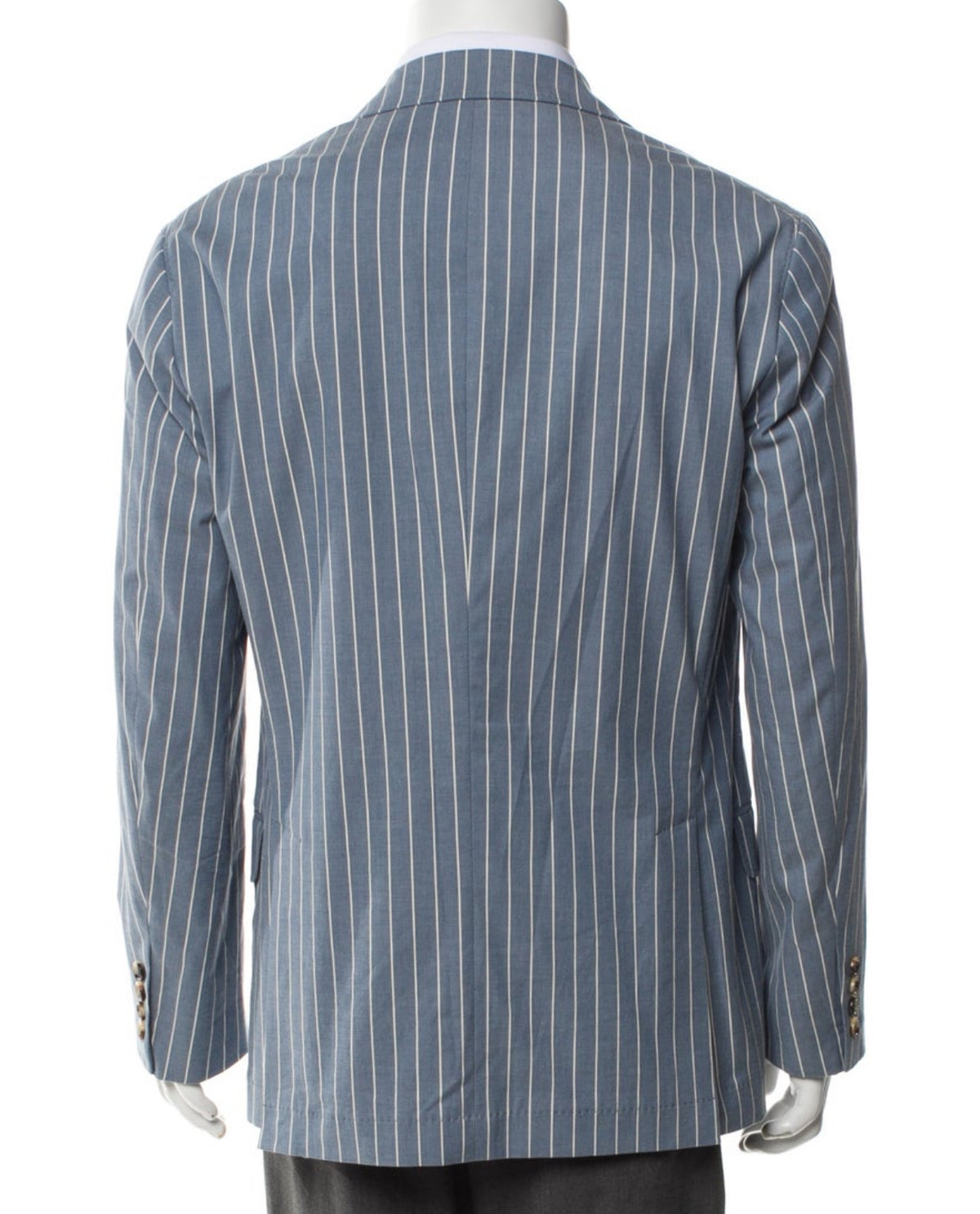 Brunello Cucinelli single-breasted striped blazer jacket size 48 men