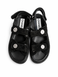 Chanel Suede Leather Dad Sandals in Black Size 38 1/2 UK 5.5 US 8.5 ladies