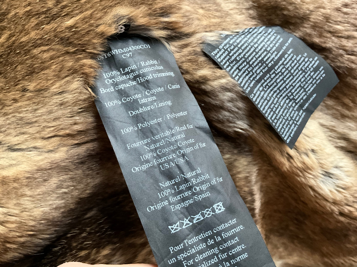 YVES SALOMON PARKA ICONIC FUR LINEN JACKET SIZE 48 MEN