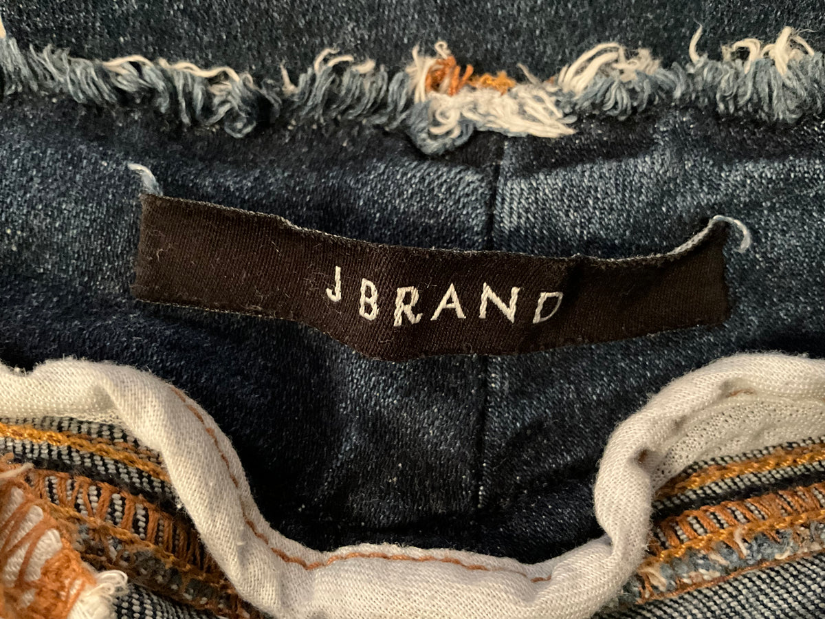J brand mid rise capris in stigma distressed jeans size 25