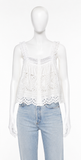 LoveShackFancy Luanne Crochet-Trimmed Embroidered Cotton Voile Top size M medium ladies