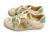 Gucci Calfskin GG Supreme Crystals Web Screener Sneakers 39 Ladies