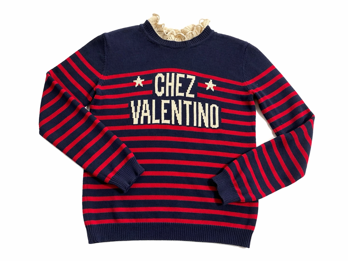 Chez Valentino striped cotton sweater jumper ladies