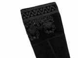 ETRO BLACK SUEDE EMBROIDERED KNEE LENGHT BOOTS SIZE 38 LADIES