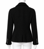 Chanel La Petite Veste Noire Black Bouclé Wool Jacket – Pre-Fall 2022/2023  – Size 40 ladies