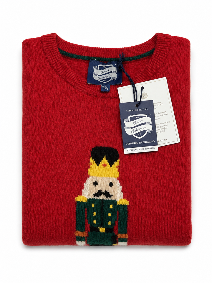 Chelsea Clothing Co. Red Nutcracker Christmas Jumper – Age 10–11 Years children
